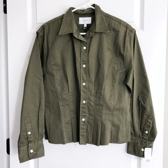 NWT Current/Elliott Tella Shirt in Rural Green - Picture 3 of 8
